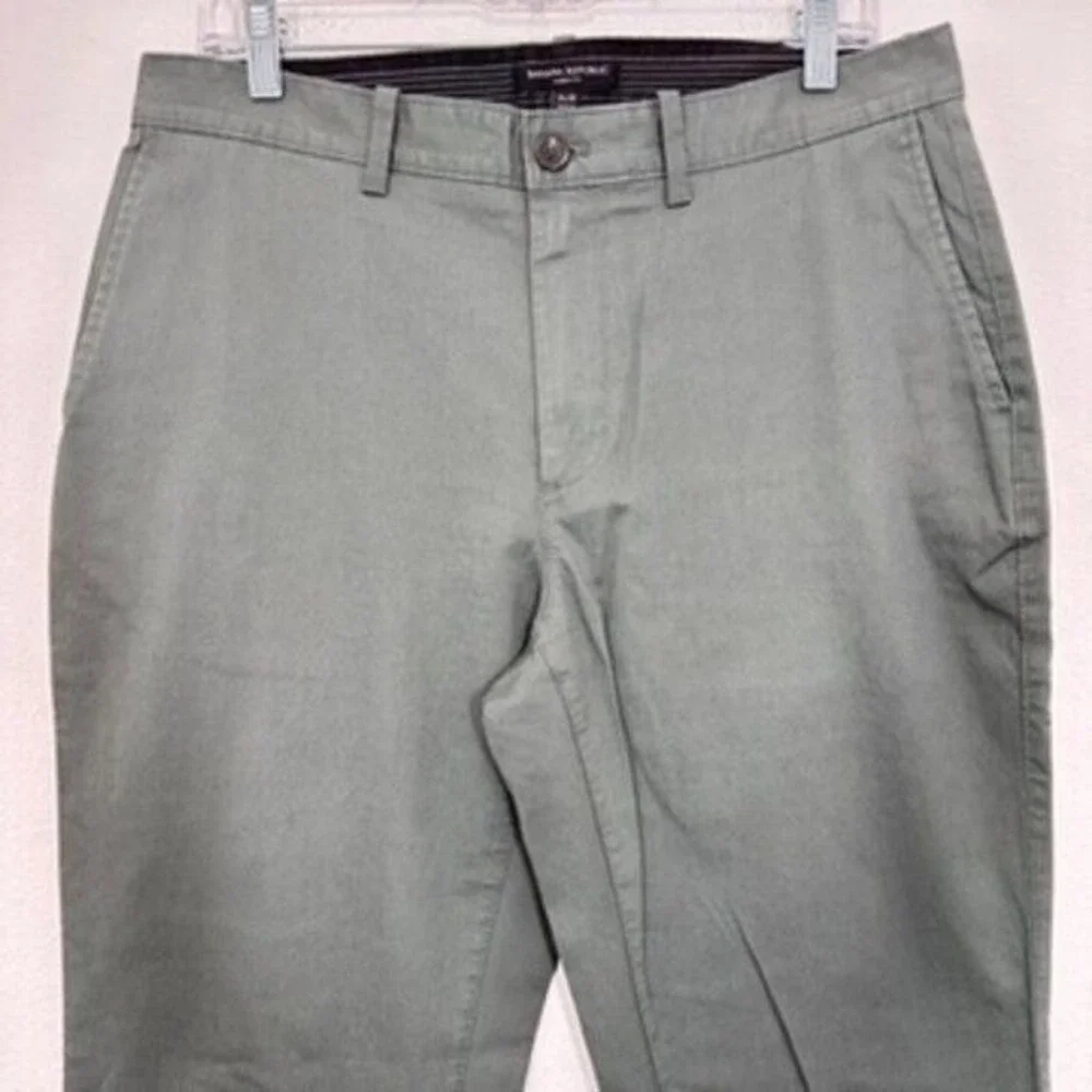 Banana‎ Republic Size 33 Men's Aiden Fit Dress Pants Khaki Green Casual Career